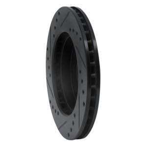 Dodge Colt Brake Rotor (1) - Front Right - R1 Concepts - Drilled & Slotted - Black - `88-`07